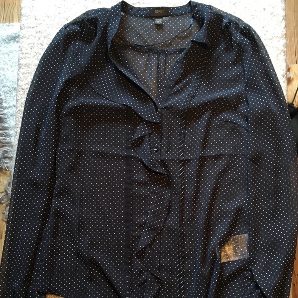 Sheer polka-dot blouse